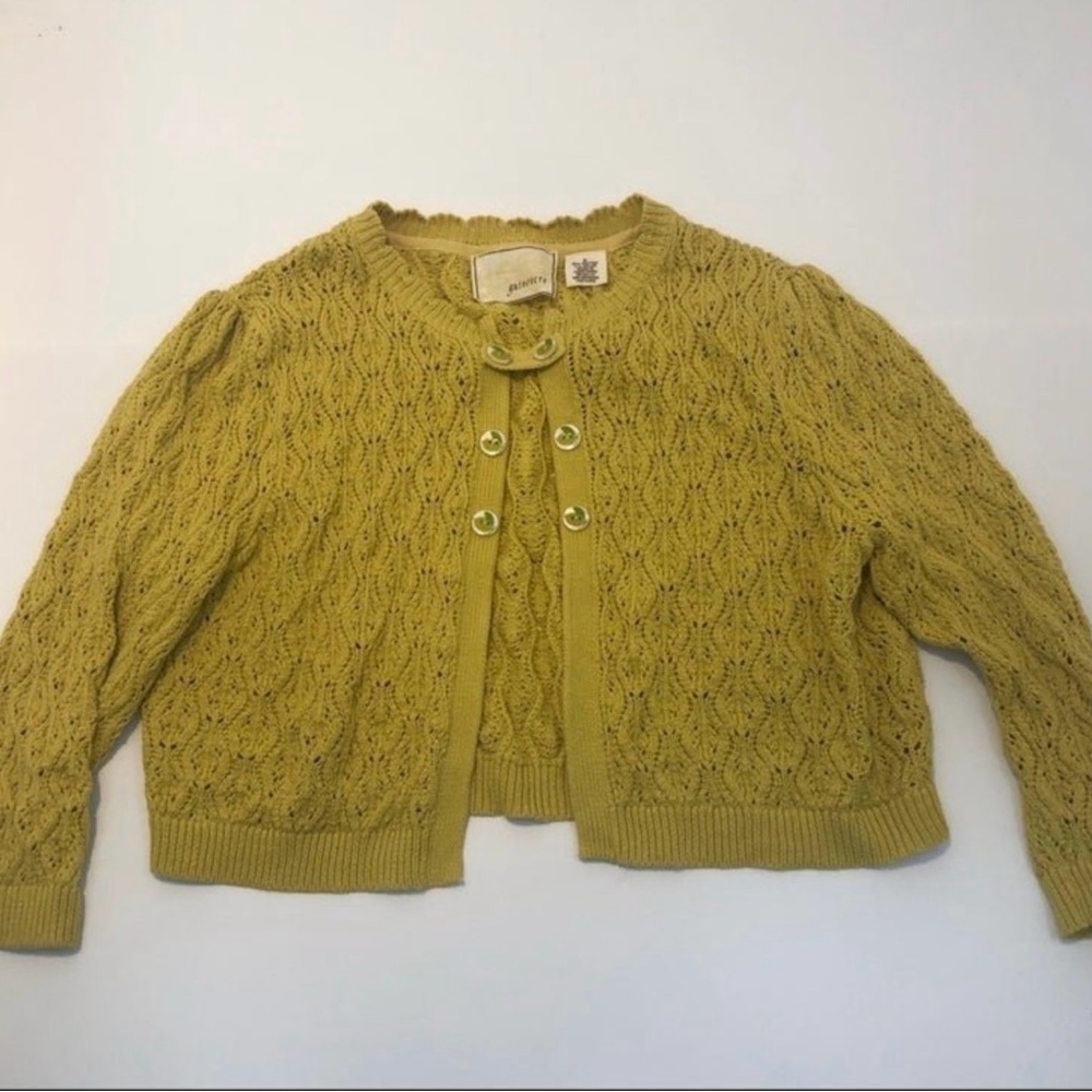 Anthropologie Yellow Knit Women's Cardigan Sweater